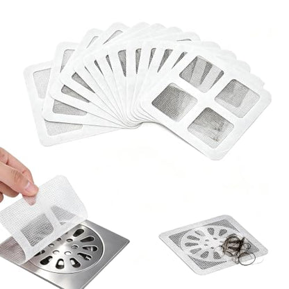 10 Pack Square Disposable Shower Drain Covers Hair Catcher - Prevent Clogs