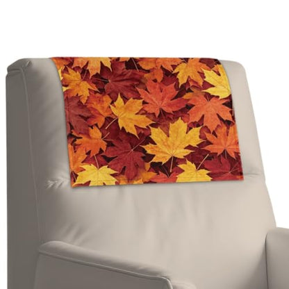 Maple Leaf Sofa Headrest Cover Non-Slip Fitted 27x17 Inch for Living Room & Bedroom - Autumn Decor