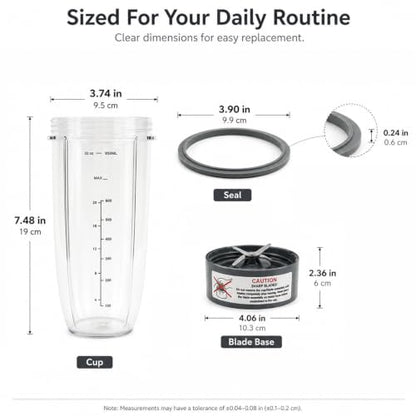 Nutribullet Blender Replacement Accessory Set - 4 Pieces for 600W & Pro 900W