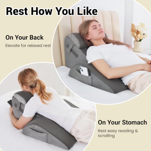 Wider Back Support Pillow with Dual-Layer Foam for Lumbar & Prone Rest