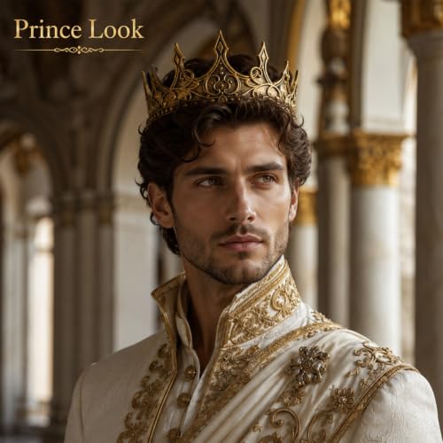 Medieval Crown Hat for Adults - Adjustable Gold Costume Headpiece