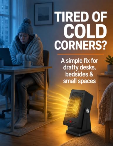 Portable Space Heater for Indoor Use, 2-Second Fast Heating Compact Heater