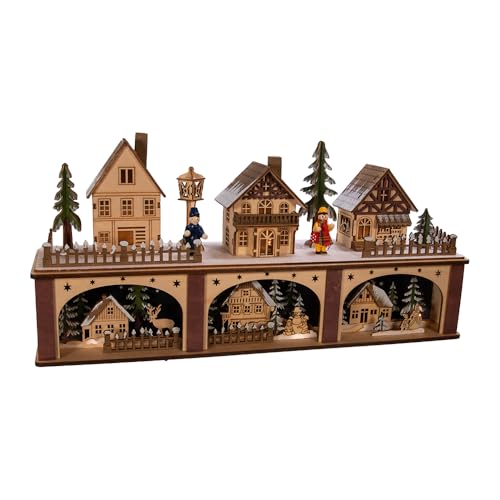 Battery-Operated LED Wooden Village Houses for Holiday Decor