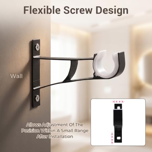 Heavy Duty Aluminum Curtain Rod Brackets Wall Mount Holders - 30 Pcs