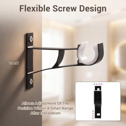 Heavy Duty Aluminum Curtain Rod Brackets Wall Mount Holders - 30 Pcs