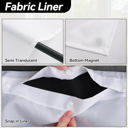 No Hook Black Slub Shower Curtain with Snap-In Liner 72x75 Pack of 1