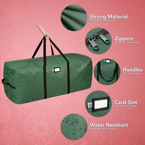 Christmas Tree Storage Bag Waterproof 7.5ft Green - Fits a 7.5FT Tree