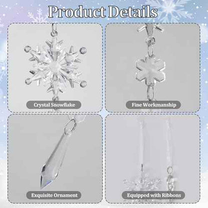 Crystal Ornaments Christmas Tree Decorations - 21pcs Christmas Tree Ornaments Sparkling Dazzling Festival Party Decoration Crystal Snowflake Design Hanging Ornament Holiday Season Home Decor
