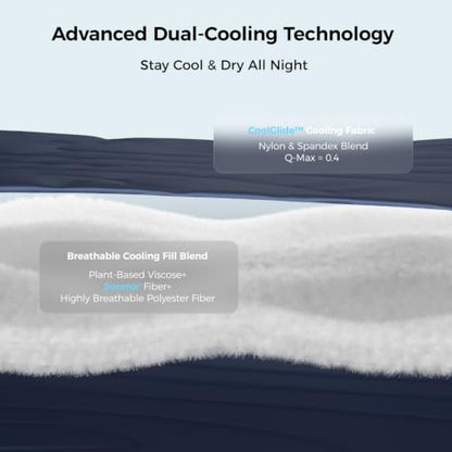 Blue King Cooling Comforter Blanket - Sweetnight CoolNest 106x90 Inches