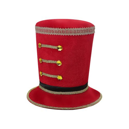 Christmas Nutcracker Hat Tree Topper - Red Festive Holiday Decor