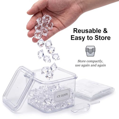 Reusable Clear Acrylic Ice Cubes for Vases and Decorations - 180 Pcs