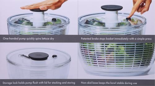 OXO Good Grips Salad Spinner - 6.22 Quart Lettuce & Fruit Washer with Strainer | Pack of 4