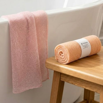 2PCS Exfoliating Washcloth Towels Loofah Sponge Body Scrubber for Shower & Bath
