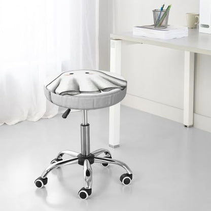 White Ghost Minimalist Bar Stool Cover - Stretchable, No-Slip Fit, 12-14 Inch Sizes