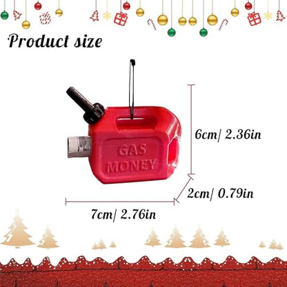 3 Pack Gas Money Gift Holder Ornament - Mini Gas Can Christmas Cash Container