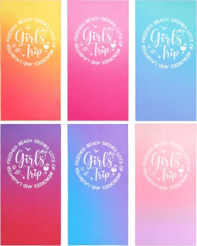 Girls' 6 Pack 35x70 Inch Gradient Color Beach Towels - Gift Set