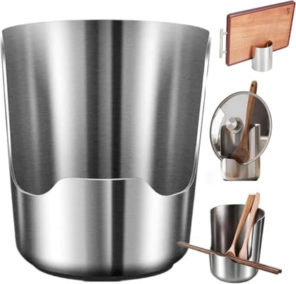 Multi-Functional Kitchen Utensil & Lid Holder Stainless Steel Vertical Rack