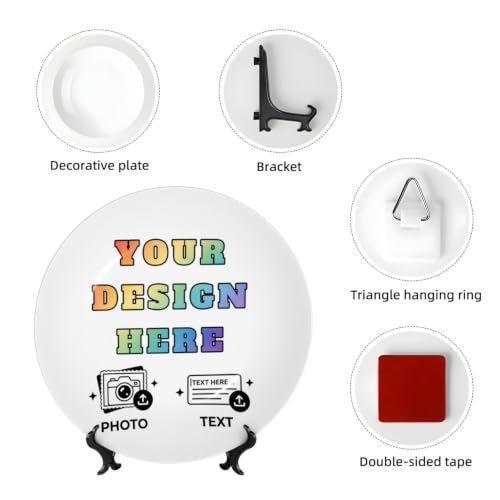 6-Inch Personalized Ceramic Plate with Logo, Photo or Text Customization