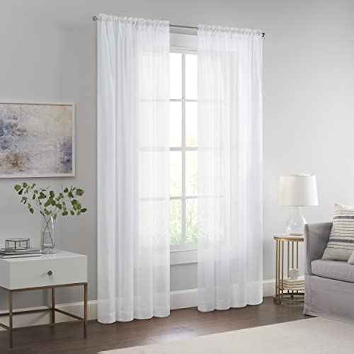 Eclipse Livia Sheer Rod Pocket 59 x 63 Curtain Panel in White