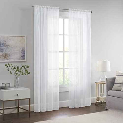 Eclipse Livia Sheer Rod Pocket 59 x 63 Curtain Panel in White