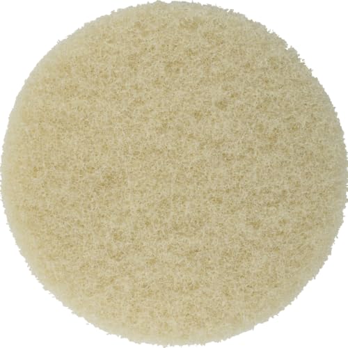 8-Inch Carpet Scrubbing Pads for Floor Cleaning Machines - Beige, Pack of 15