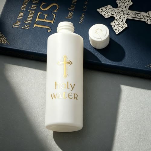 Catholic Holy Water Font Set with Bottles and Wall Mount