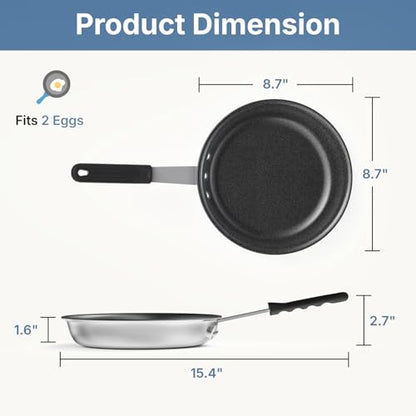 8 Inch Non-Stick Frying Pan with Black Handle - Espresso Variation