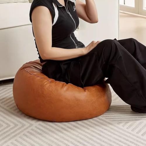 Unstuffed Pumpkin Shape Footrest Cover - Orange Cushion for Living Room