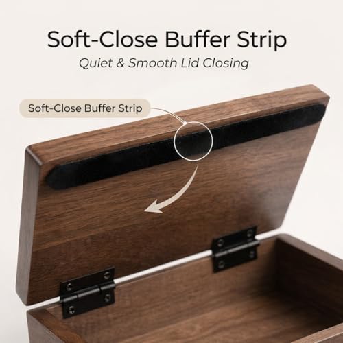 Acacia Wood Toilet Paper Holder with Hidden Storage Shelf