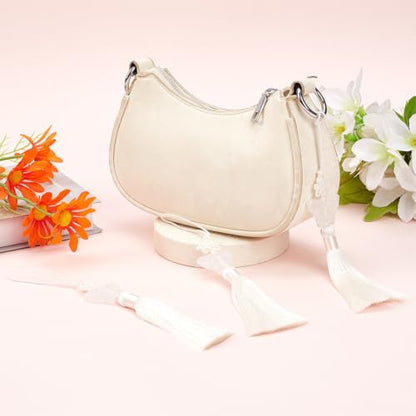 White Butterfly Norigae Tassel Charm Set for Hanbok & Accessories - 3 Pieces