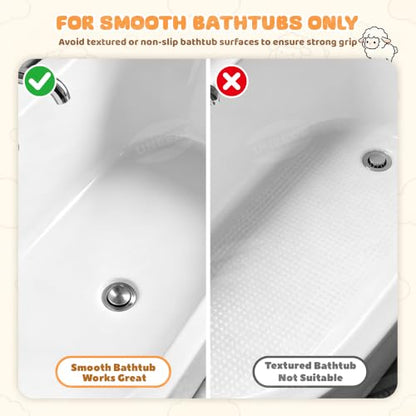 UNEEDE Non Slip Bathtub Mat for Kids Sheep Design - Safe Bath Accessory