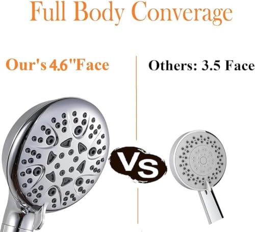 High Pressure 8-Mode Handheld Shower Head with 60" Hose & Adjustable Bracket