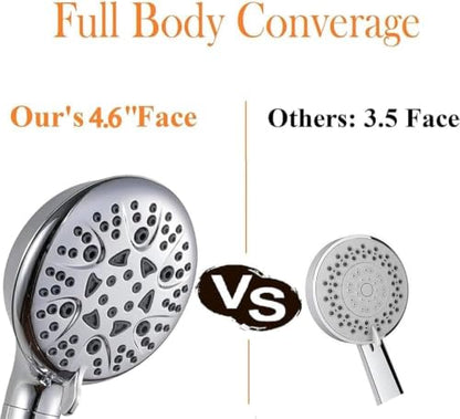 High Pressure 8-Mode Handheld Shower Head with 60" Hose & Adjustable Bracket
