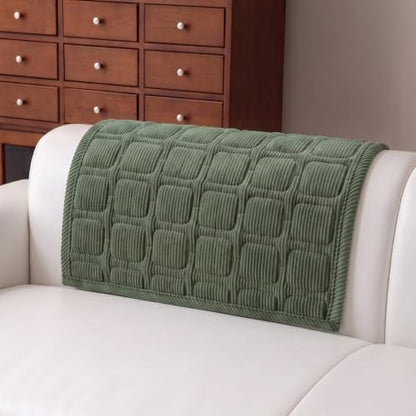 24x20 Inch Waterproof Sofa Arm Covers Set - Green, Anti-Slip Couch Protector