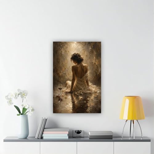Romantic Woman Back Canvas Wall Art - Wrapped 12x18 Inches
