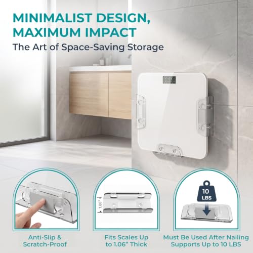 Wall Mounted Scale Holder Bathroom Storage Rack Space-Saving Organizer
