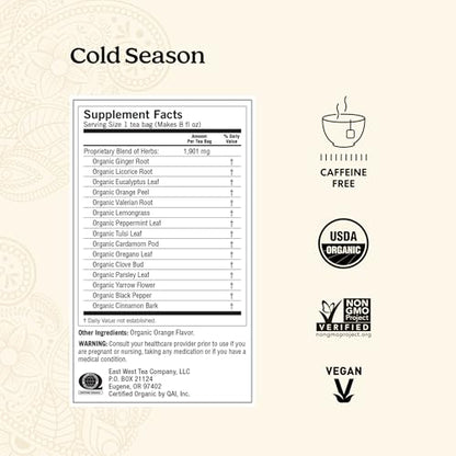 Yogi Tea Cold Season Tea - 16 Tea Bags per Pack (6 Packs) - Organic Respiratory Tea for Support During Colder Seasons - Includes Ginger, Cardamom, Cinnamon, Licorice & Eucalyptus