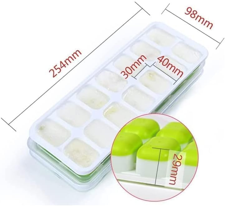 Skiennix Stackable Silicone Ice Cube Trays - Flexible, Spill-Resistant, Dishwasher Safe | Set of 4 (Black)