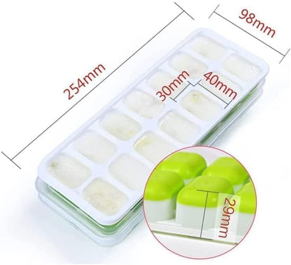 Skiennix Stackable Silicone Ice Cube Trays - Flexible, Spill-Resistant, Dishwasher Safe | Set of 4 (Black)