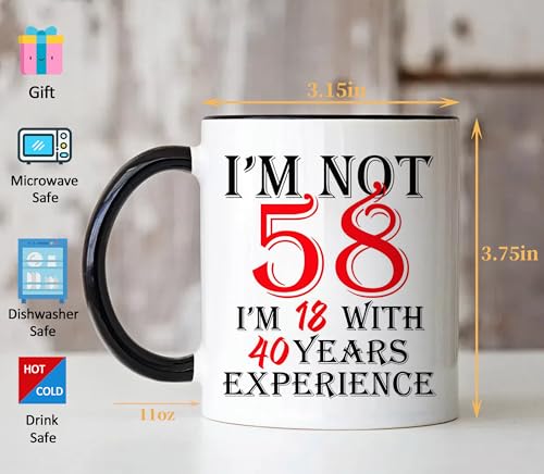 Funny 58th Birthday Coffee Mug - 1968 Gift for Men Women - Variation of 58th