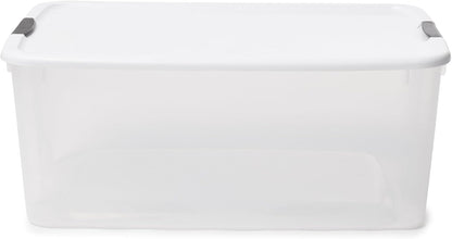 Sterilite 8-Pack Ultra Latching Storage Bins - Clear Plastic, 116 Quart Heavy-Duty Organizers for Home & Office
