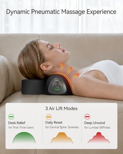 Heated Cervical Traction Device with Red & Near-Infrared Light - Black