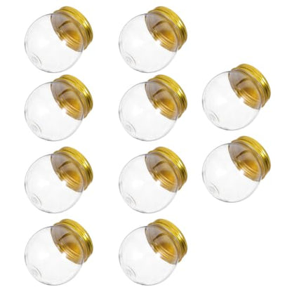 10pcs Plastic Snow Globe with Gold Screw Top Lid - 2 Inch Craft Ball