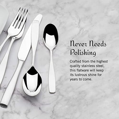 Mikasa Satin Loft 65-Piece Flatware Set Service for 12 - Stainless Steel