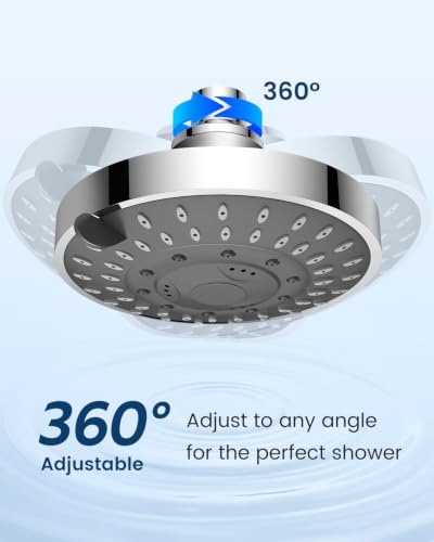 High Pressure Fixed Shower Head with 5 Spray Modes - Easy Installation