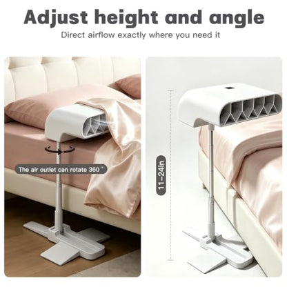 Bed Cooling Fan Under Sheets for Hot Sleepers - Adjustable Bed Side & Floor-Standing Fans