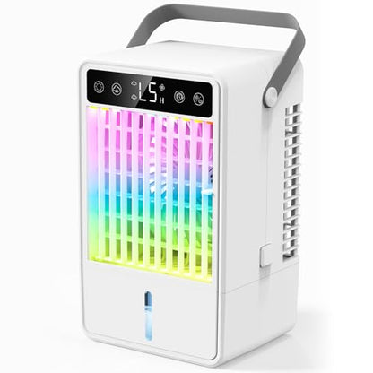 Off-White Portable 4-in-1 Evaporative Air Cooler with 1500ML Water Tank