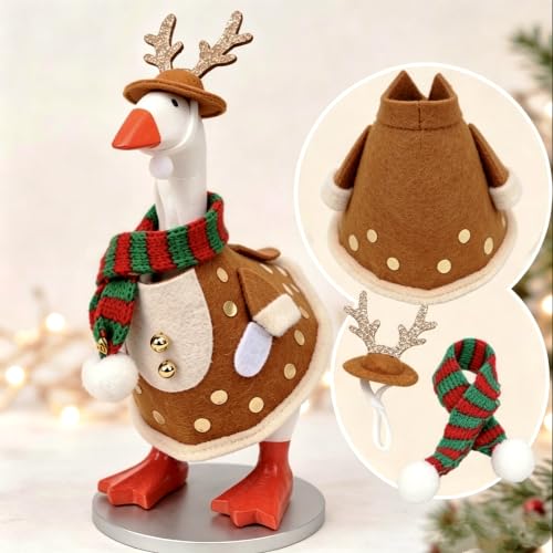 Christmas Reindeer Desk Goose Outfit - Holiday Office Decor Accessory
