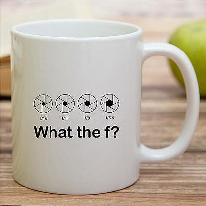 Retreez PTG009 White Funny Photographer Mug Gift What The F Focal Length 11oz