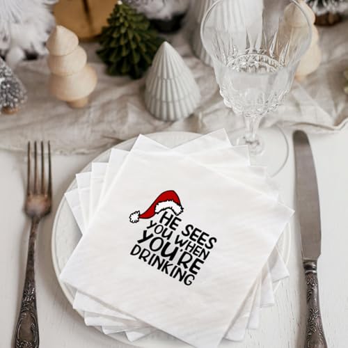 Funny Cocktail Napkins Please Leave by 9 - Elegant 50 Pack for Parties